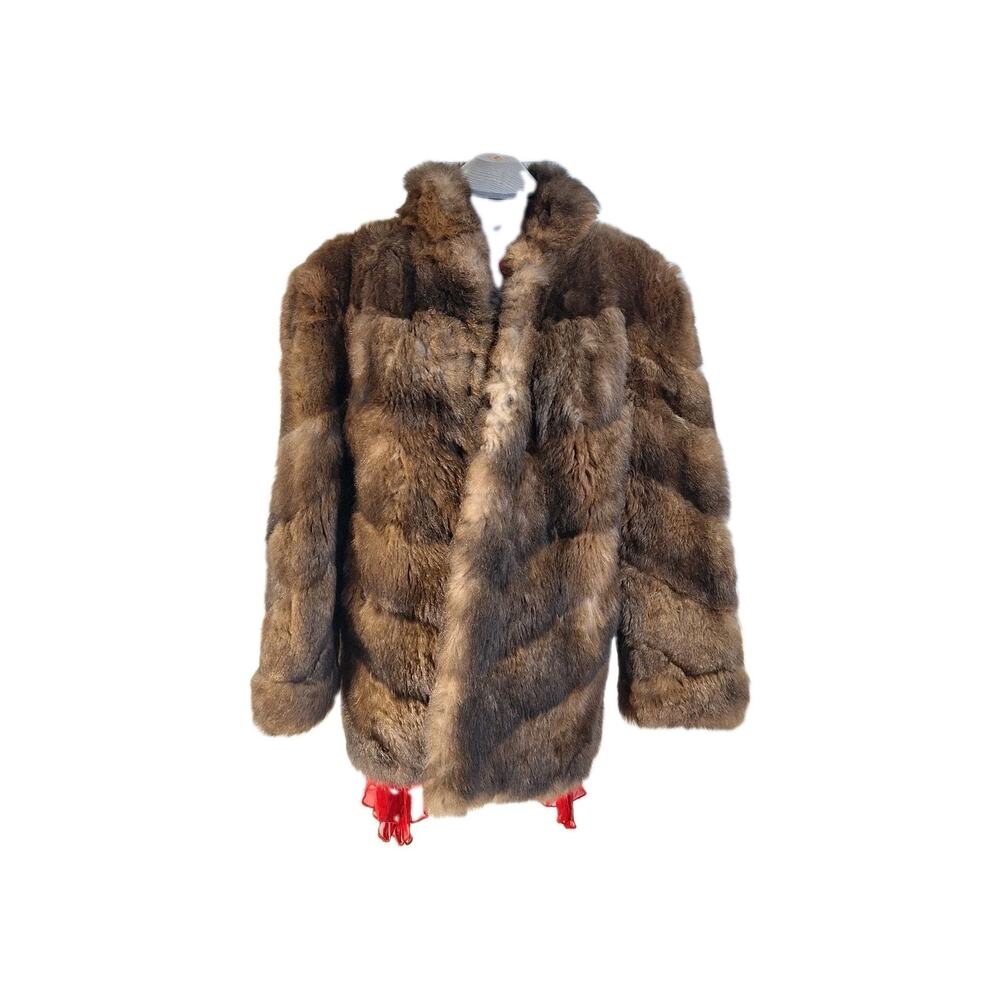 Vintage Burchay’s Chattanooga Real Fur Coat Jacket Brown Medium Mid-Length